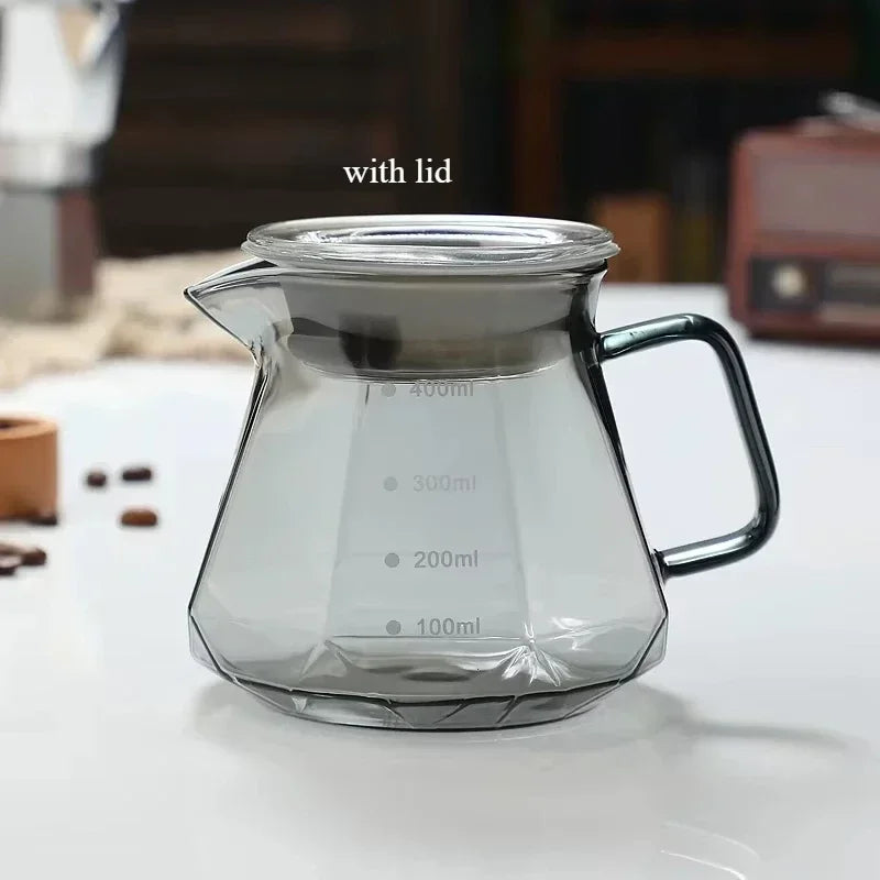 Diamond Espresso Glass Carafe Coffee Pot,drip filter cup, Pour Over Coffee Filter