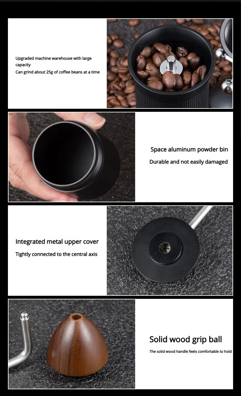 External Hand-Crank Coffee Bean Grinder Italian Hand Brew Home Grinder Manual