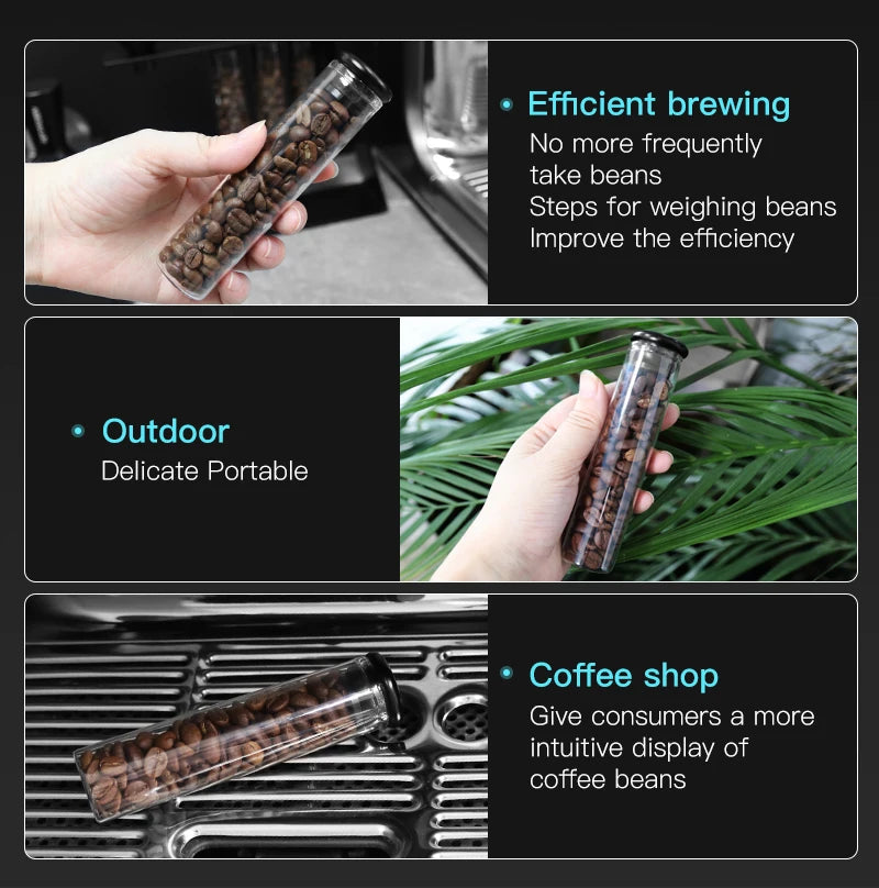 AliKisscafe Magnetic Coffee Beans Storage Container Glass Barista Tools Gifts