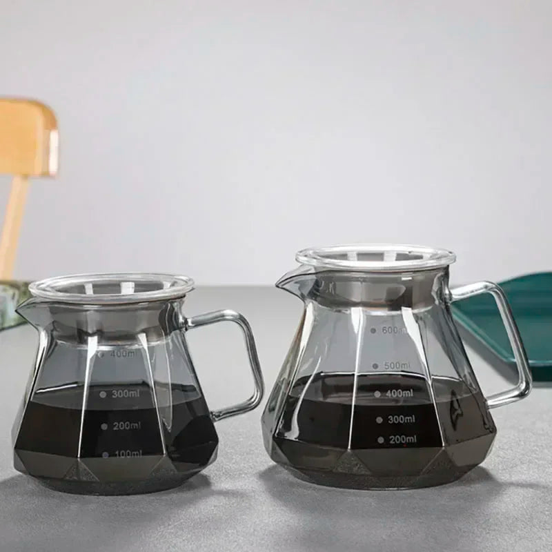 Diamond Espresso Glass Carafe Coffee Pot,drip filter cup, Pour Over Coffee Filter