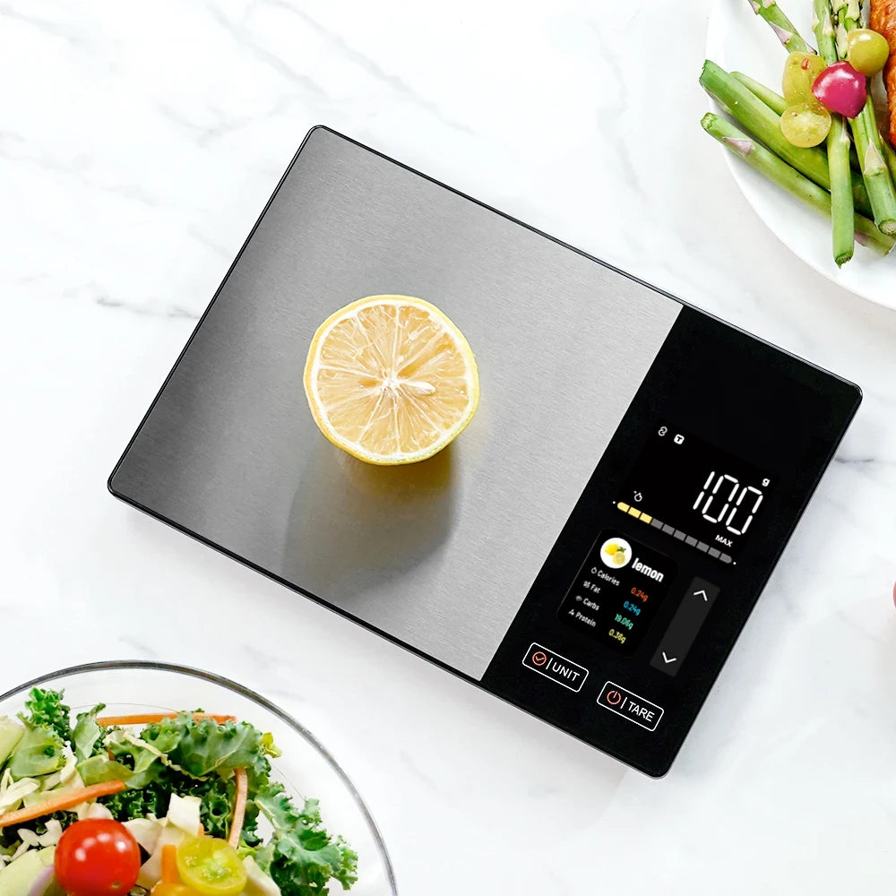 Smart Kitchen Scale Stainless Steel Food Calorie Protein Fat Healthy Cooking