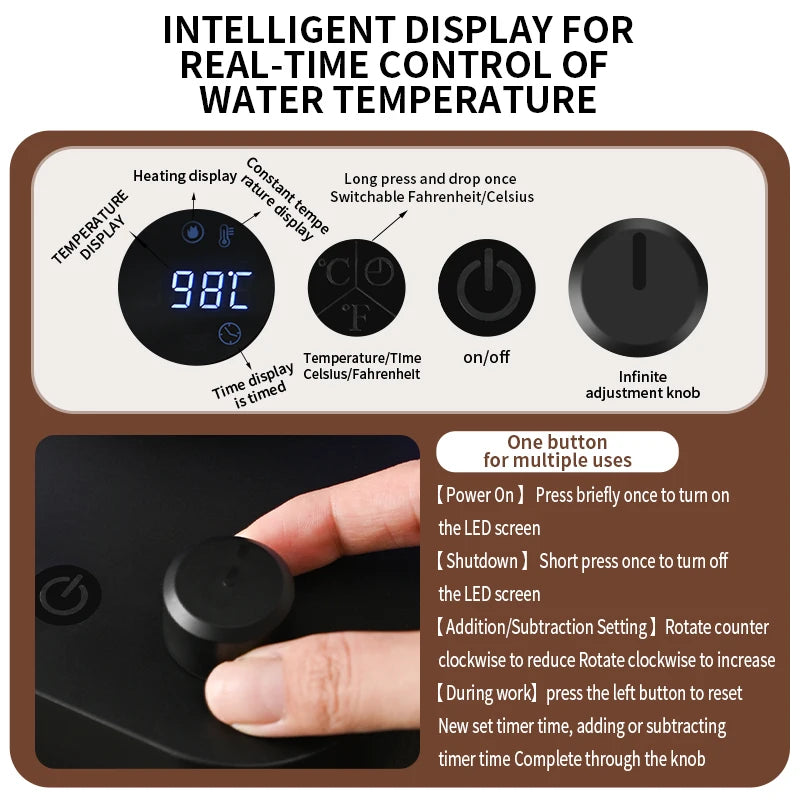Smart Temperature Control Electric Gooseneck Kettle Hand Brew Coffee