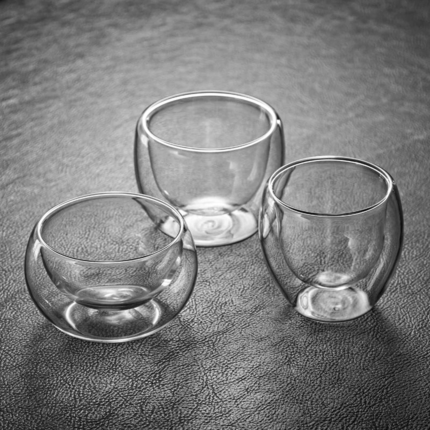 Double Walled Glass Coffee Mugs Insulated Layer Coffee Cups