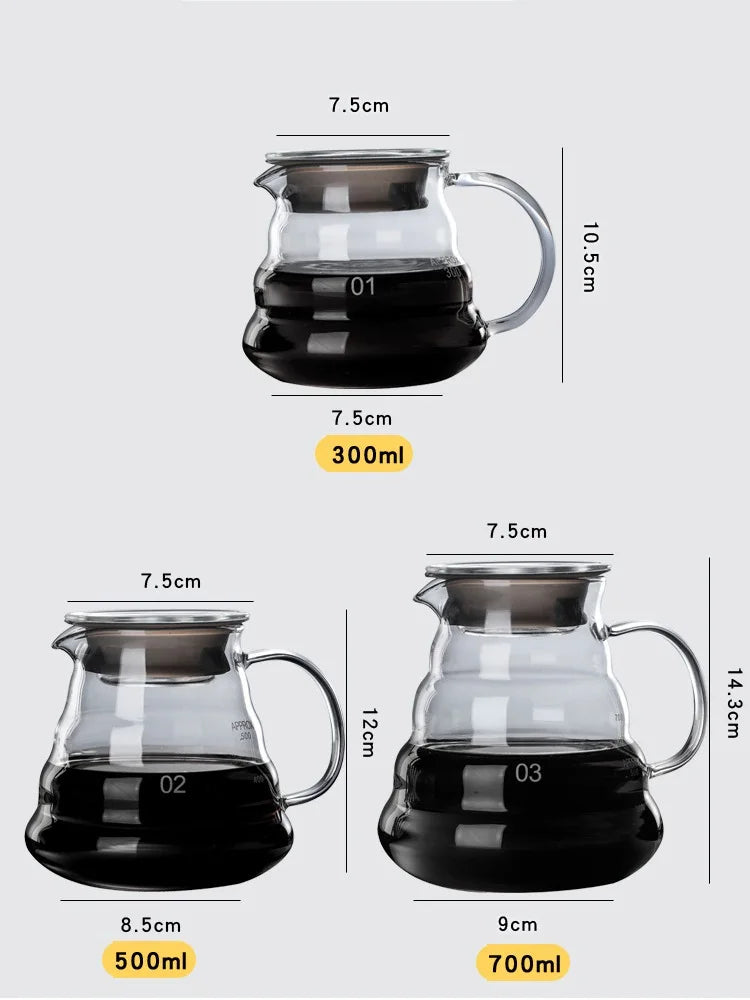 Clear Glass Coffee Carafe Clouds Shape Glass Kettle Sharing Pot with Lids Coffee
