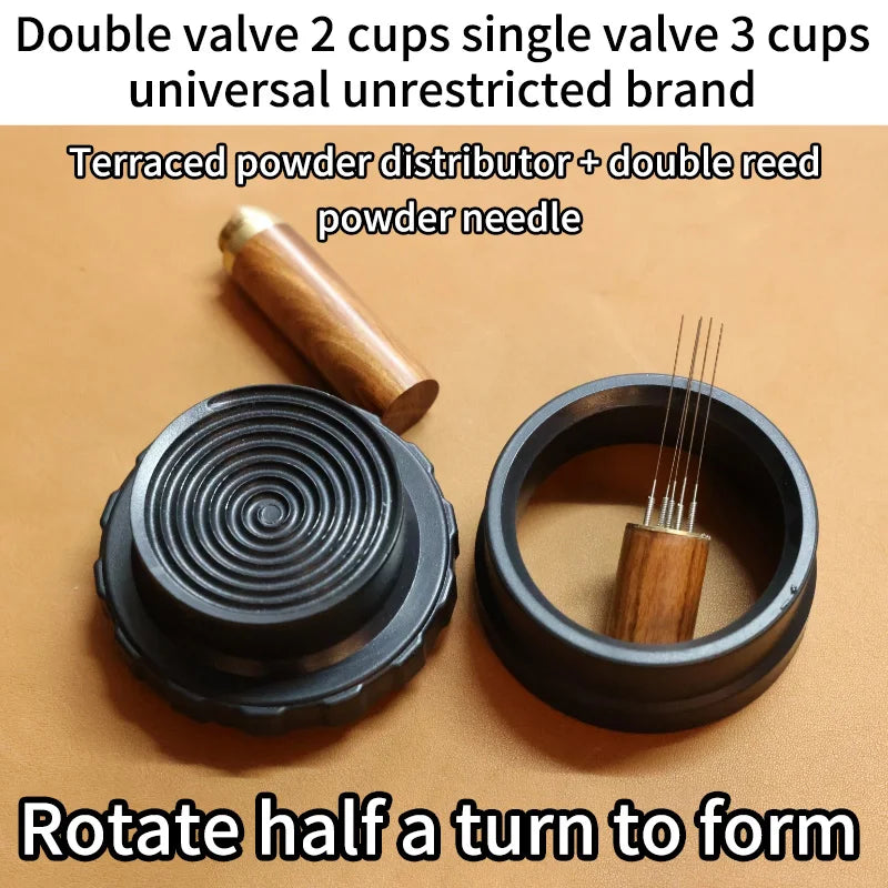 Semi Automatic 56mm Moka Pot Terraced Fields Cloth Powder Needle Coffee Tool