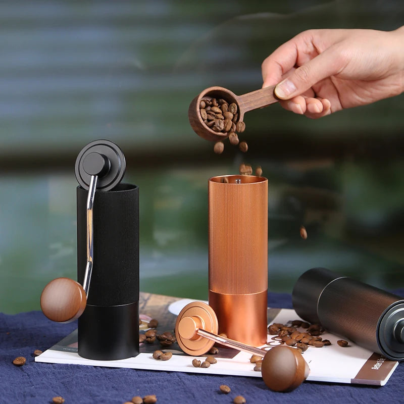 Household Portable Steel Burr Manual Coffee Bean Grinder Alloy Coffee Grinder