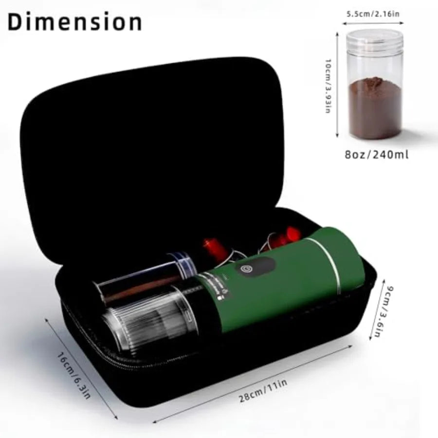 Portable Espresso Maker for Travel Camping Rechargeable Cordlessh Bag