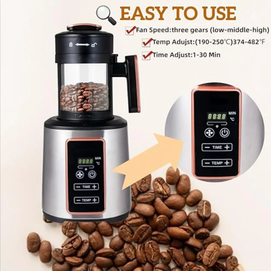 Electric Coffee Bean Roaster Machine for Home temperature & Timer, Built-In Chaff