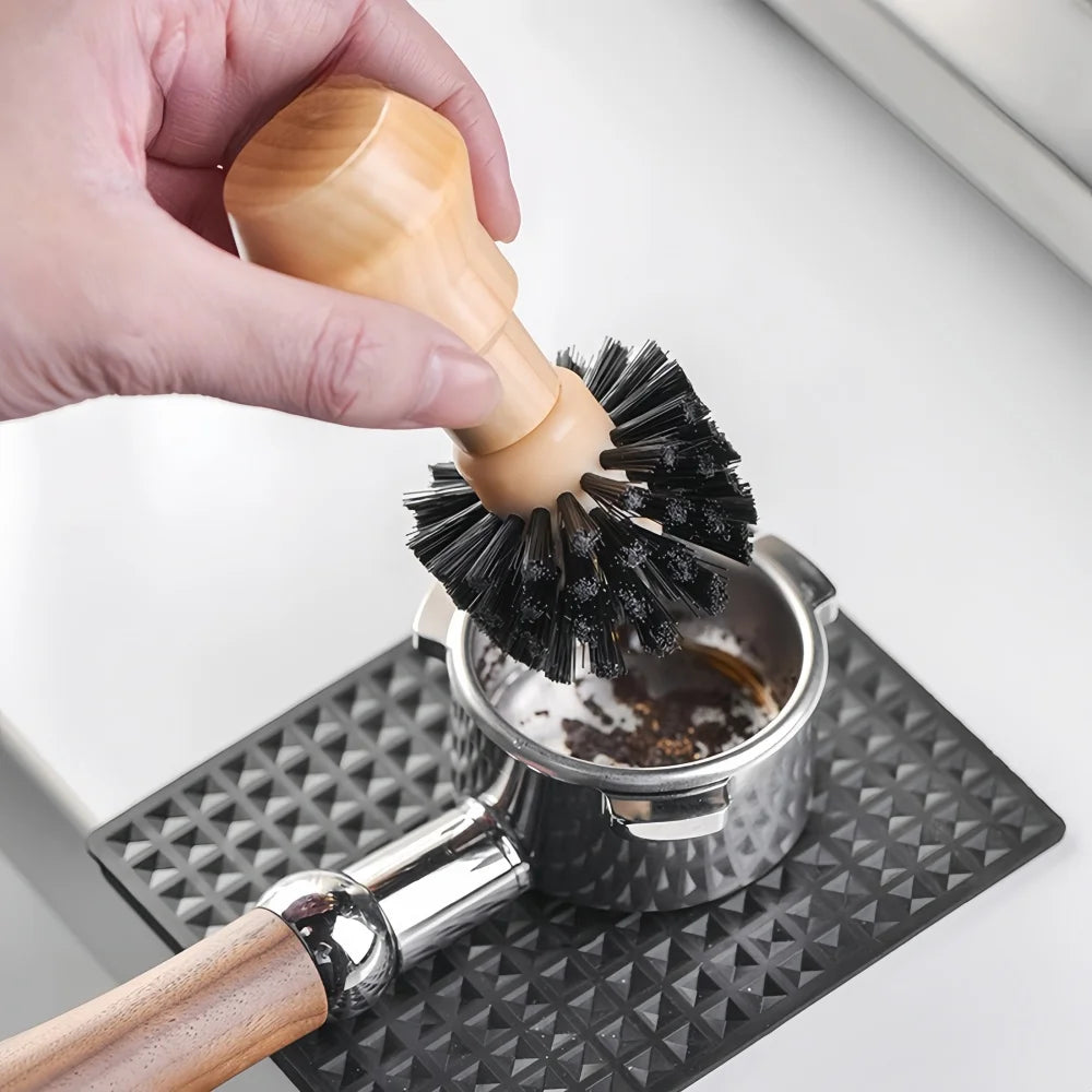 Coffee Machine Handle Cleaning Brush Wooden Handle Easy Clean Accessories