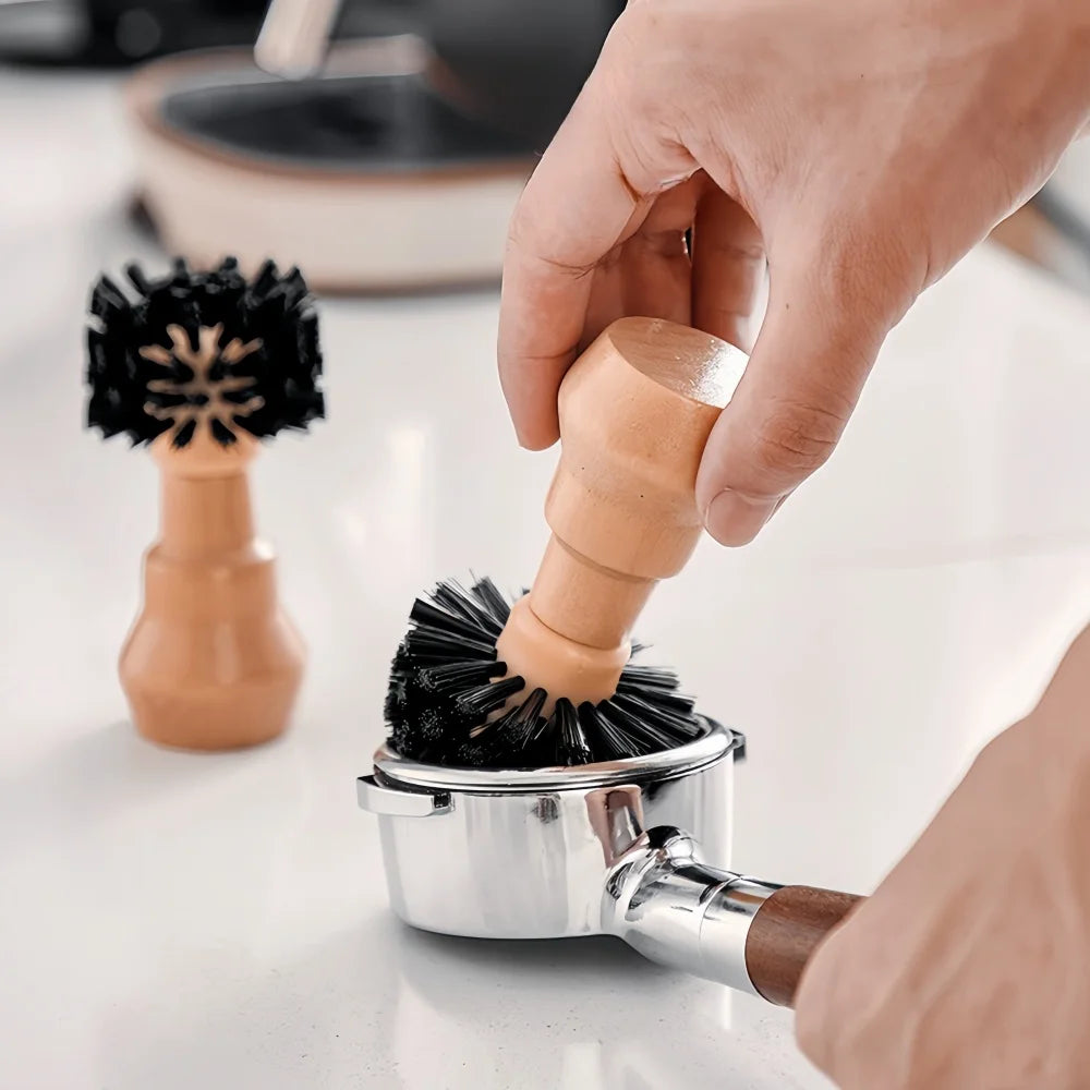 Coffee Machine Handle Cleaning Brush Wooden Handle Easy Clean Accessories