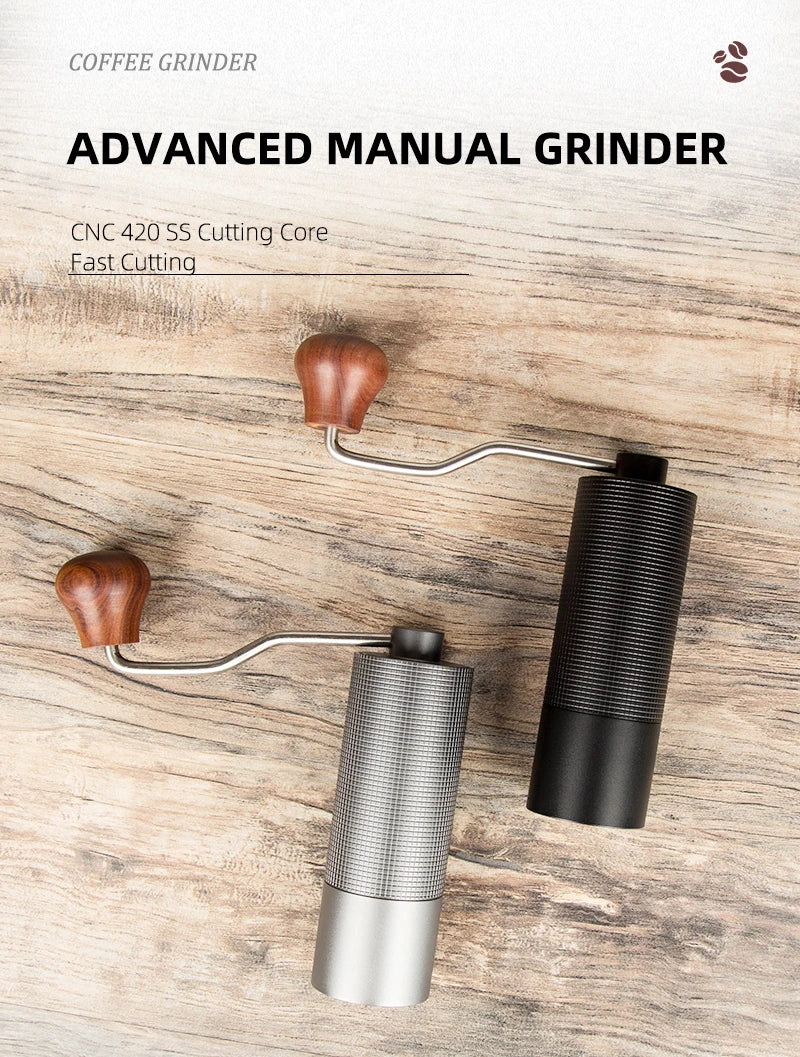 Professional Manual Coffee Grinder Upgrade All-metal Body Portable Grinder