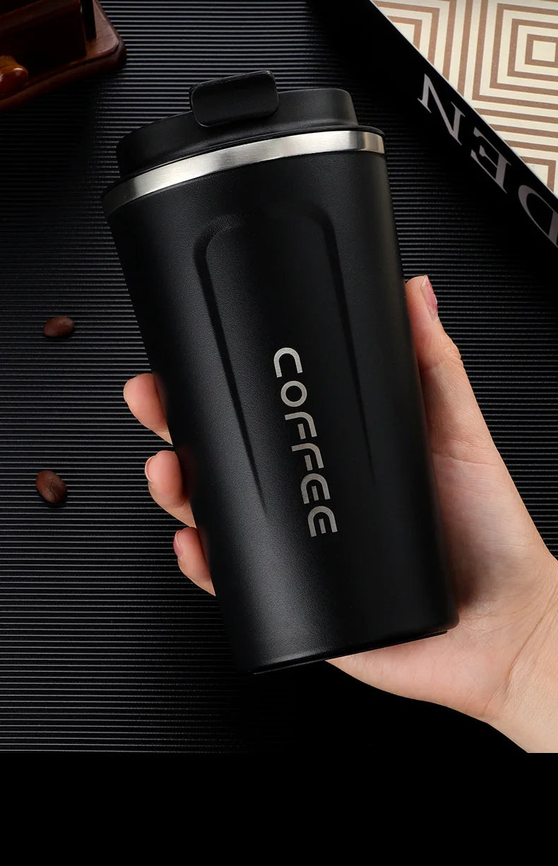 500ml Stainless Steel Coffee Cup Travel Thermal Mug Leak-Proof Thermos Bottle