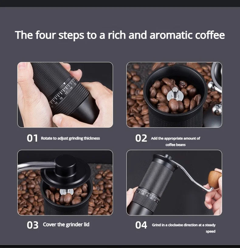 External Hand-Crank Coffee Bean Grinder Italian Hand Brew Home Grinder Manual