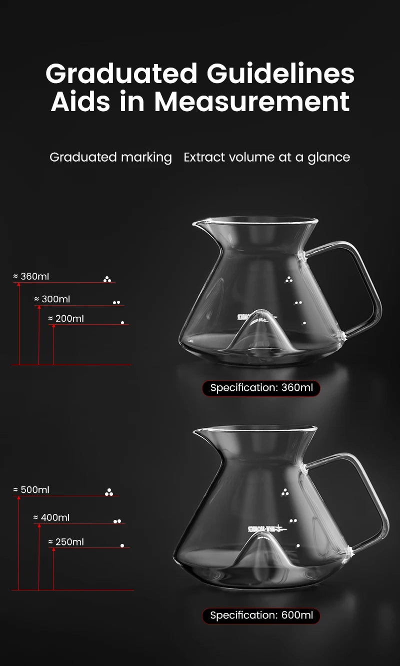 Pour Over Coffee Maker Coffee Server Glass Coffee Dripper for Home Brewing