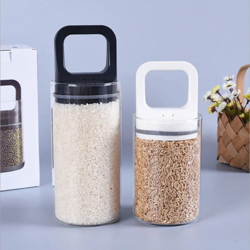 Coffee Beans Storage Vacuum Jar Kitchen Food Clear Glass Container Tea Cans