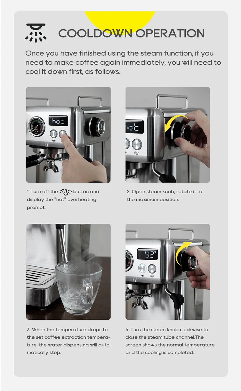 Semi Automatic Espresso Coffee Machine Temperature Cold/Hot Coffee Maker