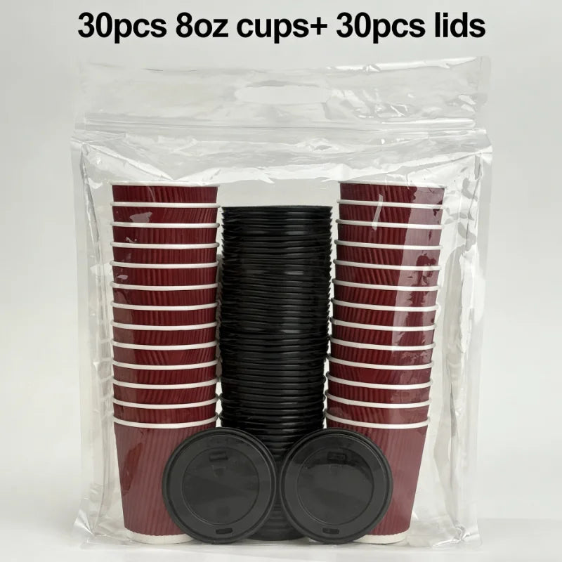 Double-Walled Insulated Corrugated Cardboard Coffee Cups Thickened Cups