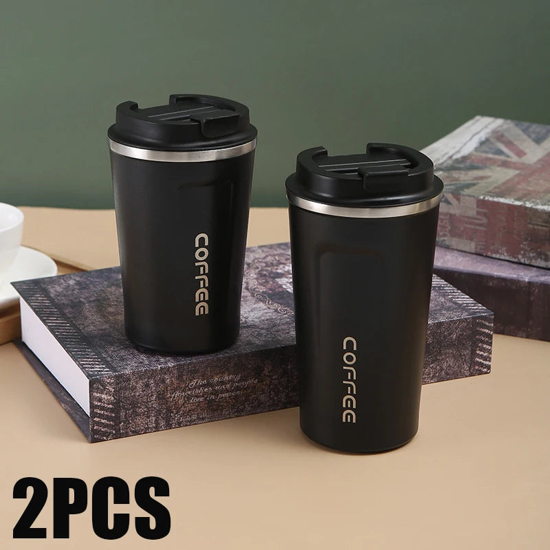 500ml Stainless Steel Coffee Cup Travel Thermal Mug Leak-Proof Thermos Bottle