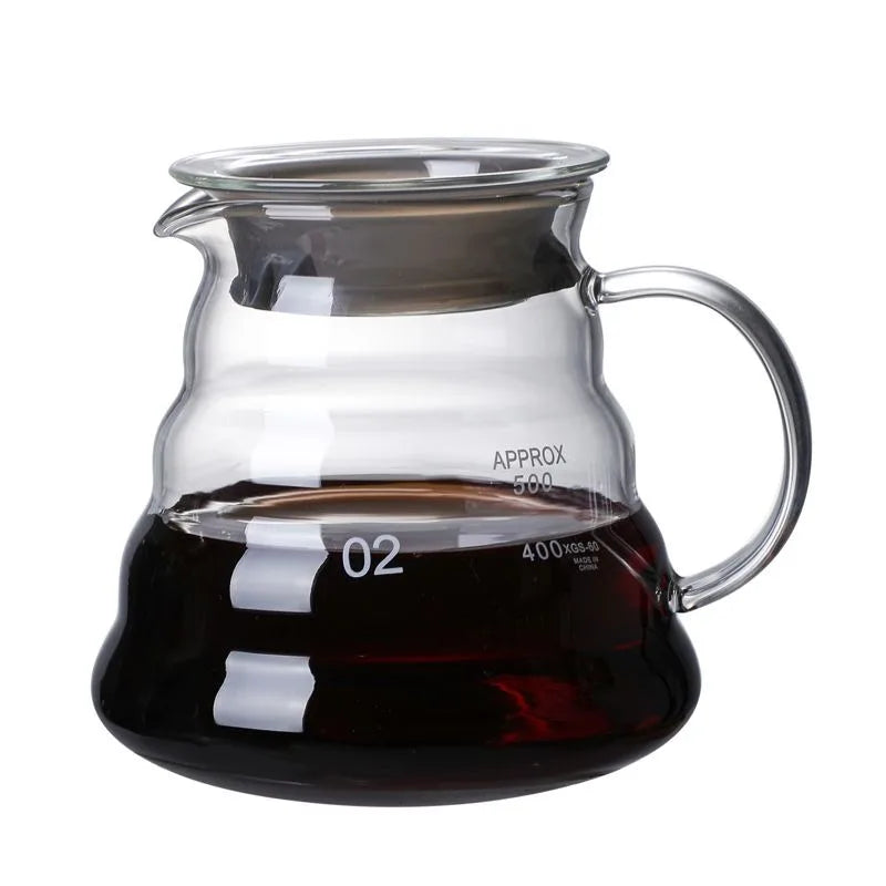 Clear Glass Coffee Carafe Clouds Shape Glass Kettle Sharing Pot with Lids Coffee