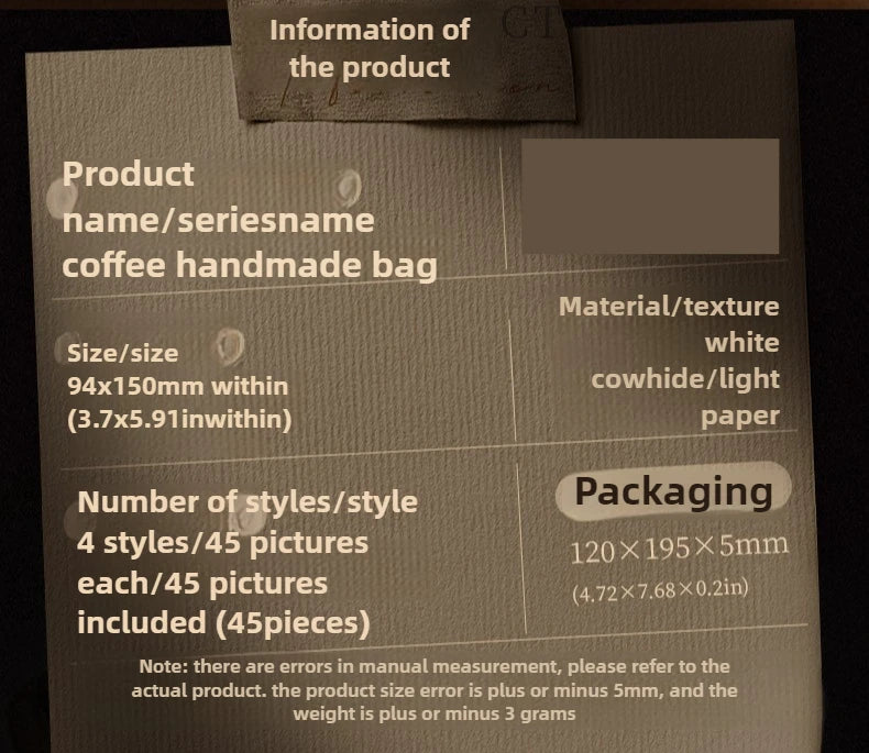 Vintage Journal 45 Sheets/pack Coffee Journal Material Pack Large Quantity Pack