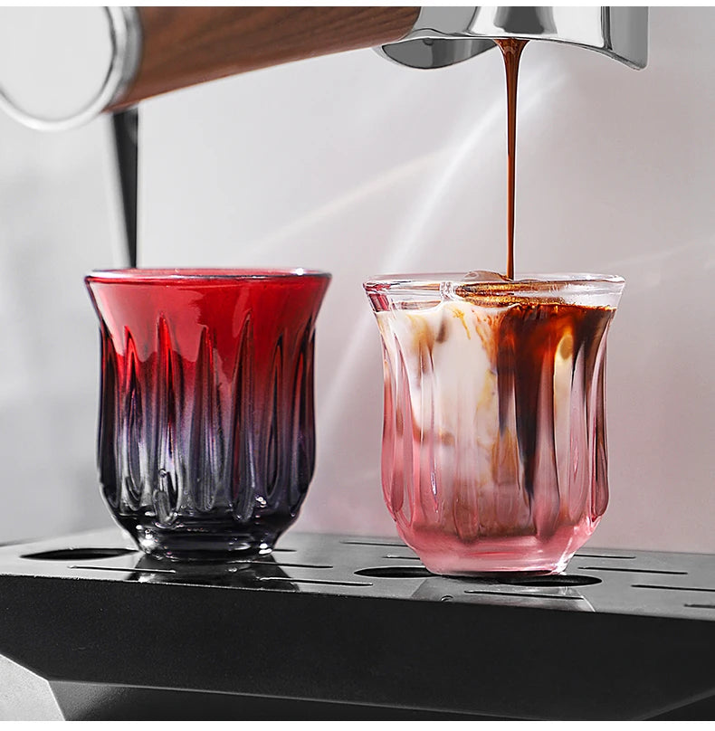 Bincoo High End Coffee Cup Elegant Retro Glass for Americano Dirty Flat White