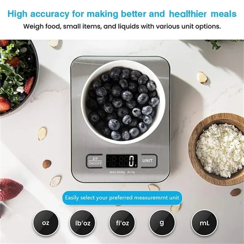 Electronic Digital Kitchen Scale 10kg LCD Display for Food Coffee