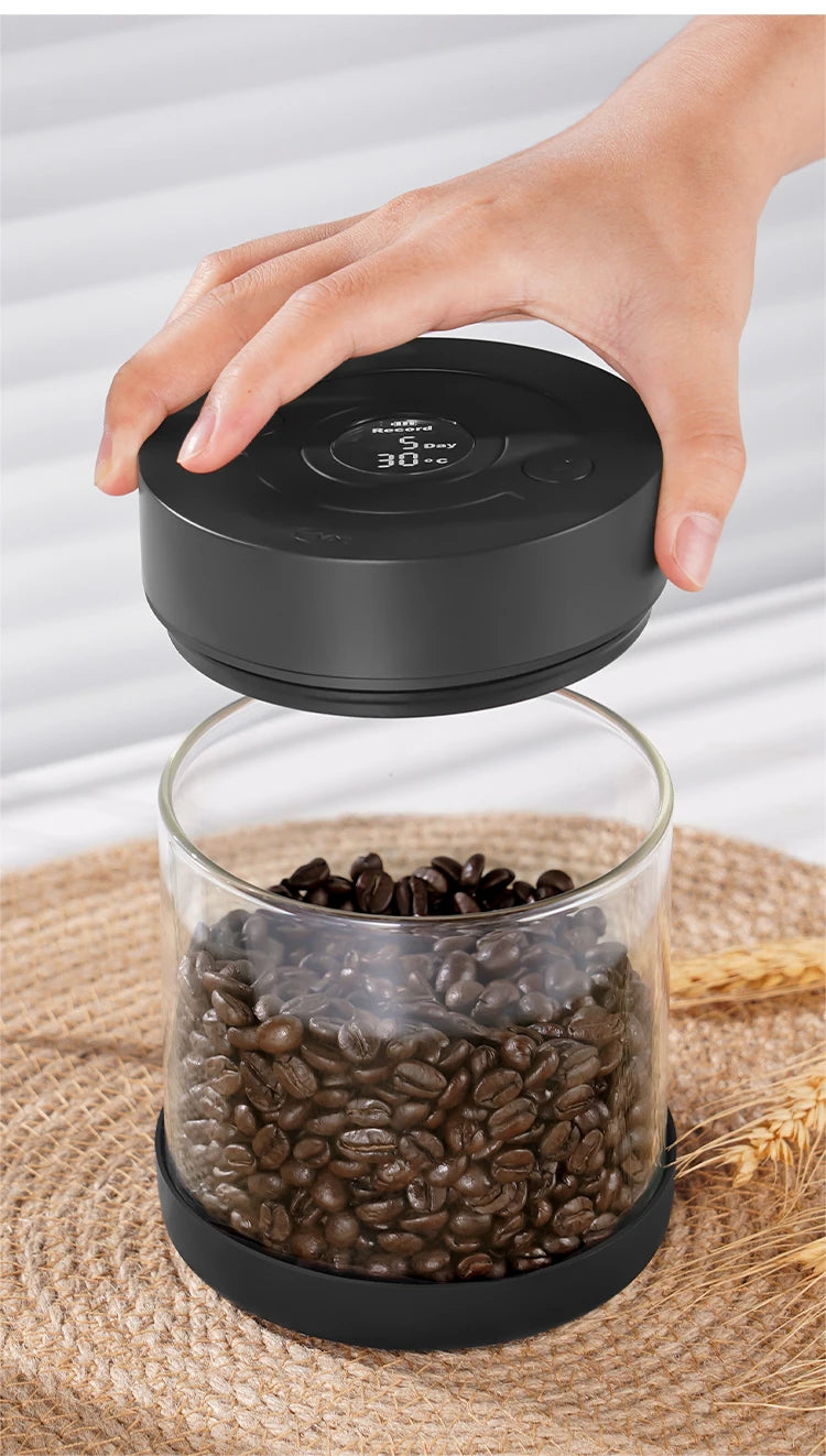 IKAPE Electric Vacuum Bean Canisters With Digital Display Coffee