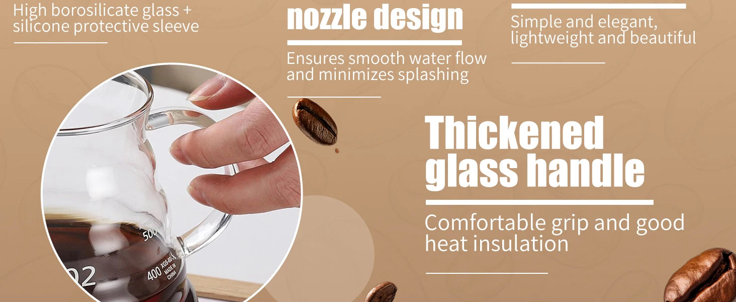 Hand-made Glass Coffee Pot Set with Lids Cloud Shaped Coffee Maker Filter Server