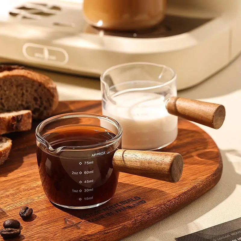 75ml Heat-resisting Glass Espresso Measuring Cup Double Mouth Glass Mugs