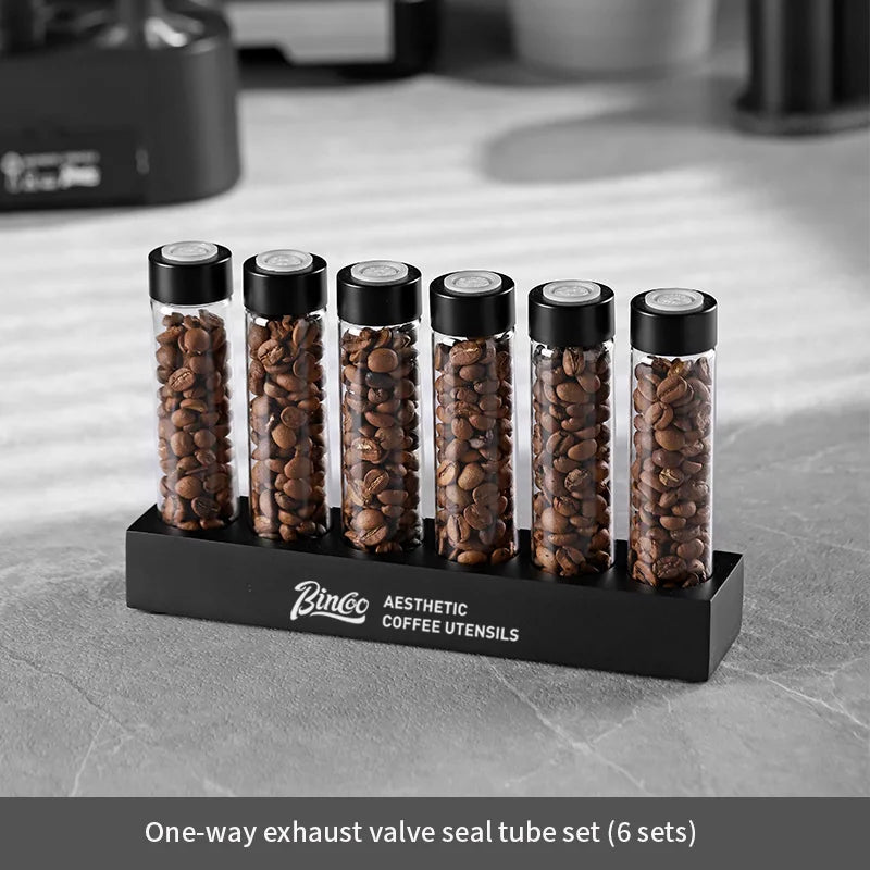 Bincoo Coffee Beans Storage Container Tube Portable Glass Coffee Bean Set