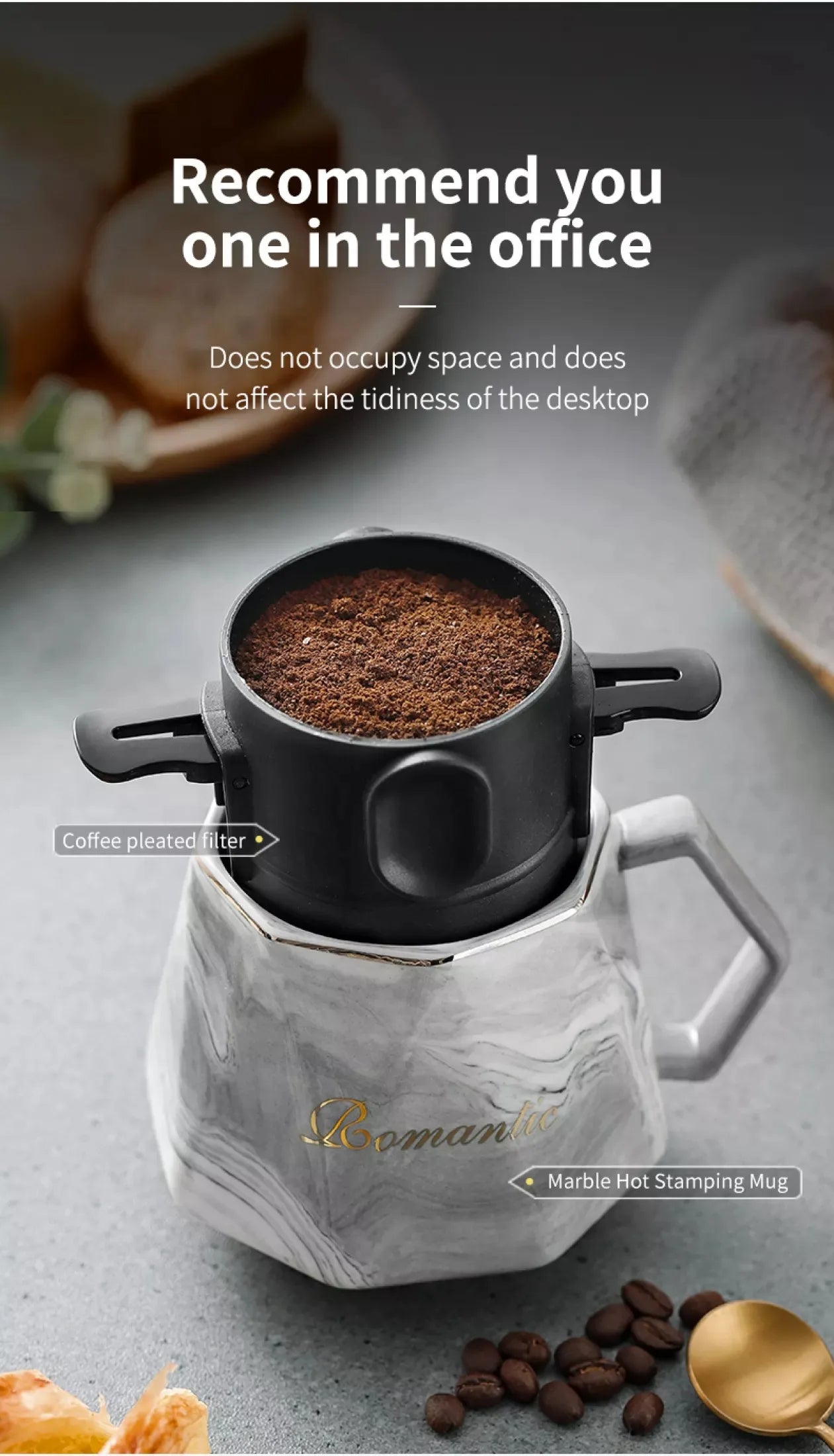 Coffee Filter Drip Coffee Tea Holder Reusable Mug Coffee Dripper Tea Cup Set